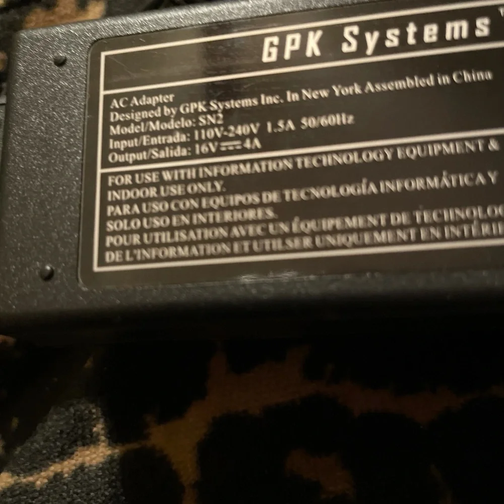 GPK Systems AC Adapter Model: SN2